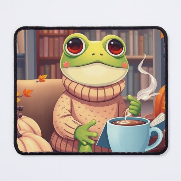 Item preview, Cute Frog Reader T-Shirt | Cozy Fall Frog | Book Lover Aesthetic Tee designed and sold by ArmaanArts.