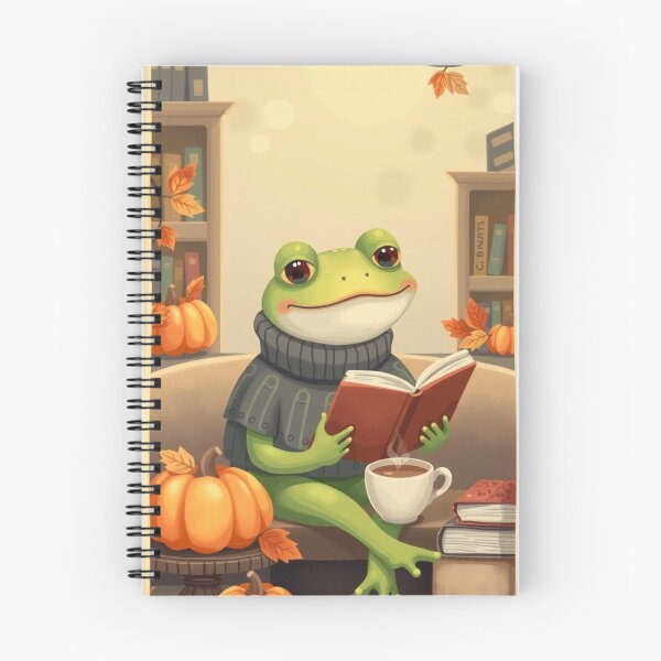 Item preview, Cute Autumn Frog T-Shirt | Frog Reading Book | Cozy Fall Cottagecore Tee designed and sold by ArmaanArts.