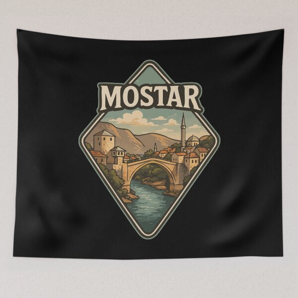 Item preview, Mostar Bosnia And Herzegovina Vintage Travel designed and sold by TomFrontierArt.