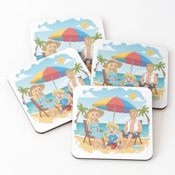 Item preview, Family Beach Vacation Art - Summer Fun on the Sand - Bouno World  designed and sold by BounoWorld.