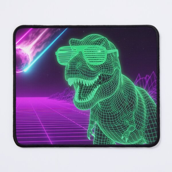 Item preview, Neon T-Rex - 80s Wireframe Portrait designed and sold by powersunlight.