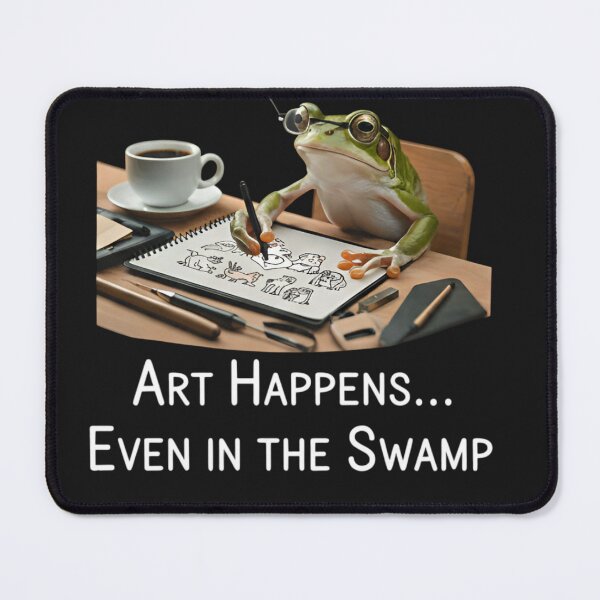 Item preview, Funny Frog Artist T-Shirt - Draw Your World Toadally Creative Graphic - Intellectual Tree Frog Illustrator with Coffee - Cute Amphibian Painter Art Gift designed and sold by ZyxDes.