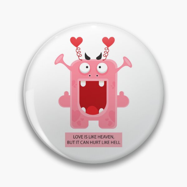 Item preview, Illustration with Monster and Text "Love Is Like Heaven But It Can Hurt Like Hell" designed and sold by AlginaPugachova.