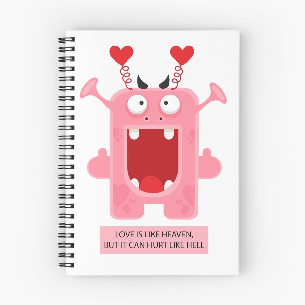 Item preview, Illustration with Monster and Text "Love Is Like Heaven But It Can Hurt Like Hell" designed and sold by AlginaPugachova.