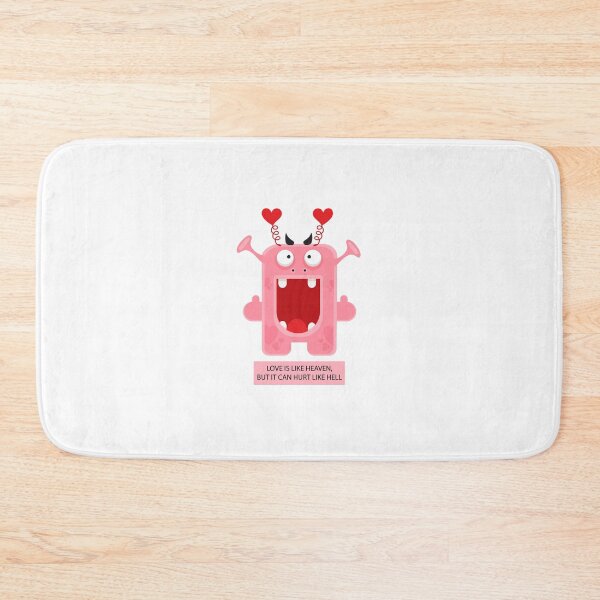 Item preview, Illustration with Monster and Text "Love Is Like Heaven But It Can Hurt Like Hell" designed and sold by AlginaPugachova.