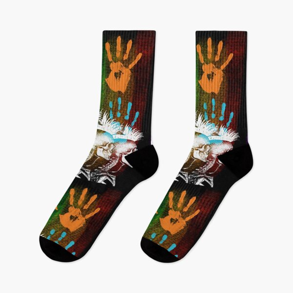 Item preview, Colorful Punk Skulls – Rainbow Rebellion Handprints designed and sold by IsaBellCreative.