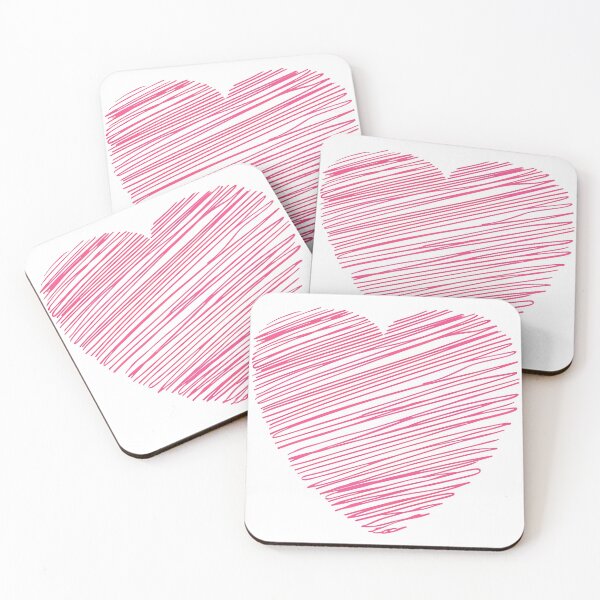Item preview, Pink Scribble Heart Saint Valentine's Day - Minimalist Sketchy Love Doodle Art Print designed and sold by DesignArtist.ia.
