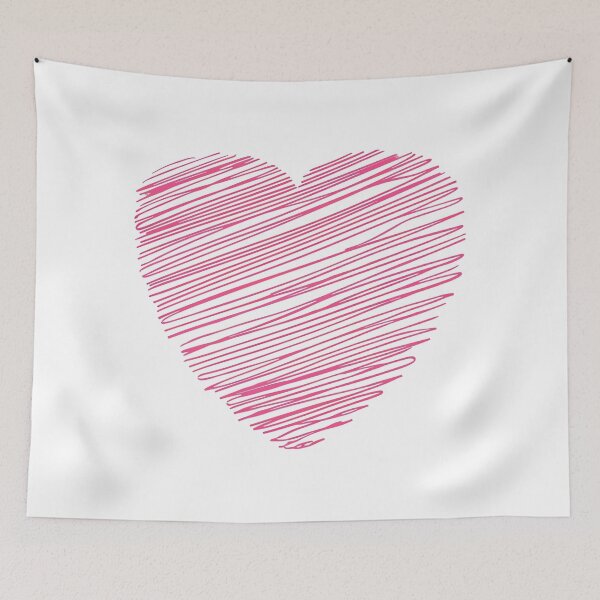 Item preview, Pink Scribble Heart Saint Valentine's Day - Minimalist Sketchy Love Doodle Art Print designed and sold by DesignArtist.ia.
