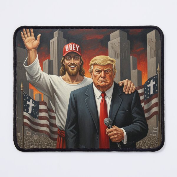 Item preview, Obey Jesus and Donald Trump Orwellian Fascism designed and sold by irregulargoods.
