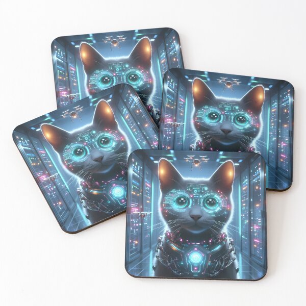Item preview, Hacker Cat Cyber Data Hunter designed and sold by CyberPawArt.