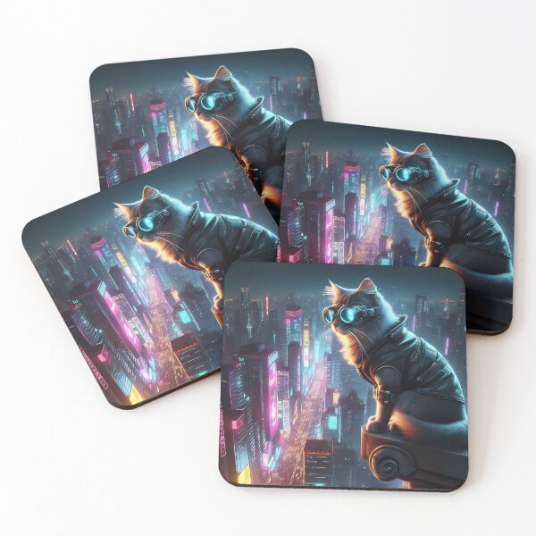 Item preview, City Overseer Night Watch Cat designed and sold by CyberPawArt.