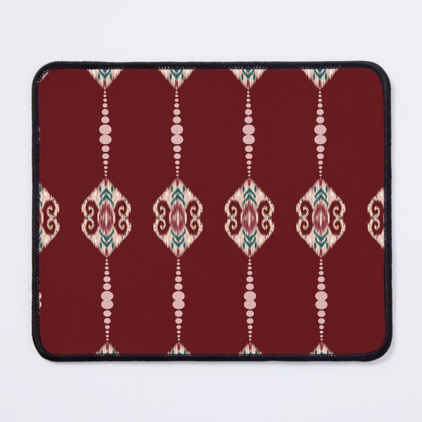 Item preview, Red geometric Ikat pattern inspired by traditional tie-dye techniques, featuring distinctive imperfect lines and ethnic craftsmanship aesthetics. designed and sold by Line-Aura.