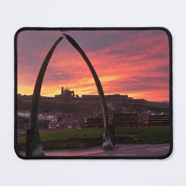 Item preview, Sunset Over Whitby Abbey Through Whale Bones designed and sold by AstrallRosePhotos.
