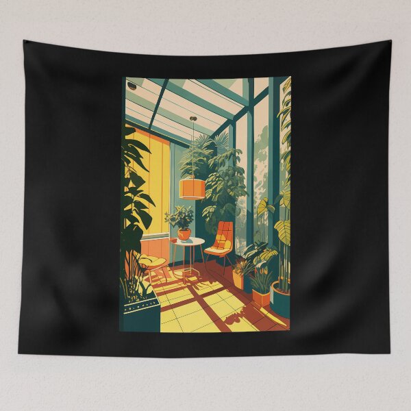 Item preview, Vintage Sunroom With Plants designed and sold by Stamatia-Kor.