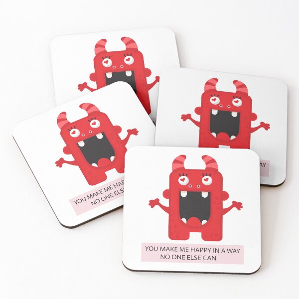 Item preview, Illustration with Monster and Text "You Make Me Happy In a Way No One Else Can" designed and sold by AlginaPugachova.