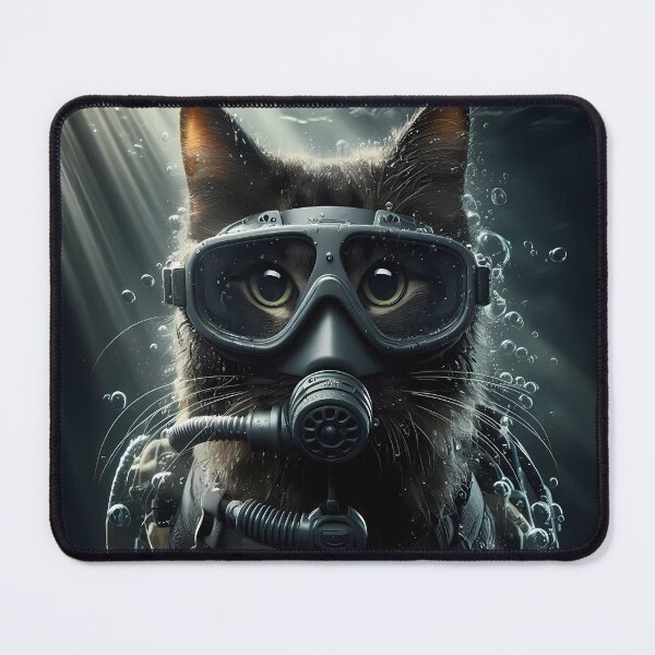 Item preview, Deep Purr Tactical Scuba Diver Cat designed and sold by CyberPawArt.