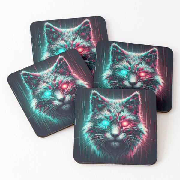 Item preview, System Error Glitch Art Cyber Cat designed and sold by CyberPawArt.