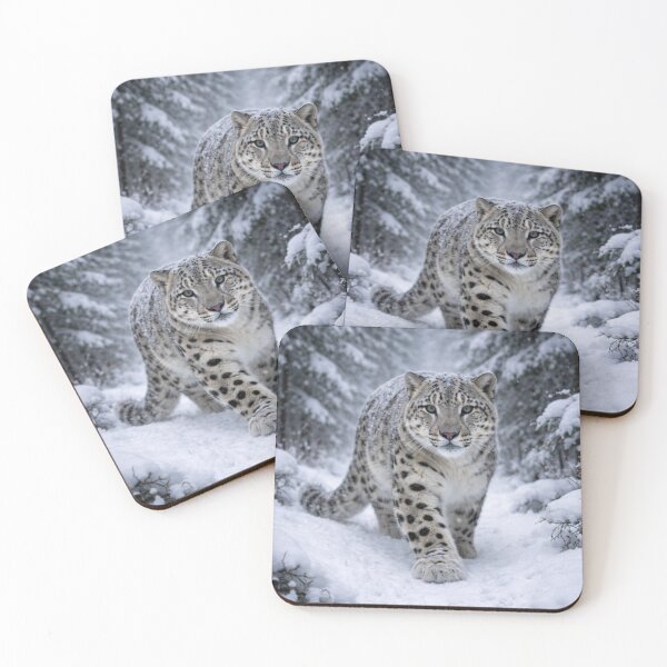 Item preview, Snow Leopard in Winter Forest – Powerful Wildlife Art designed and sold by Darlin8888.