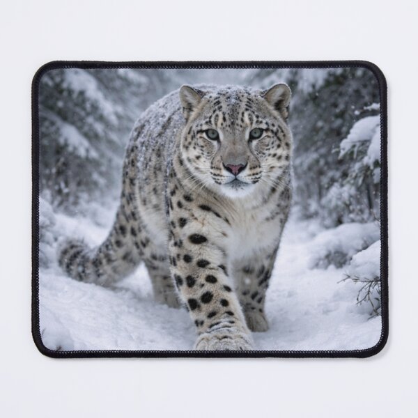 Item preview, Snow Leopard in Winter Forest – Powerful Wildlife Art designed and sold by Darlin8888.