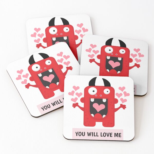 Item preview,  Illustration with Monster and Text "You Will Love Me" and Heart Decoration designed and sold by AlginaPugachova.
