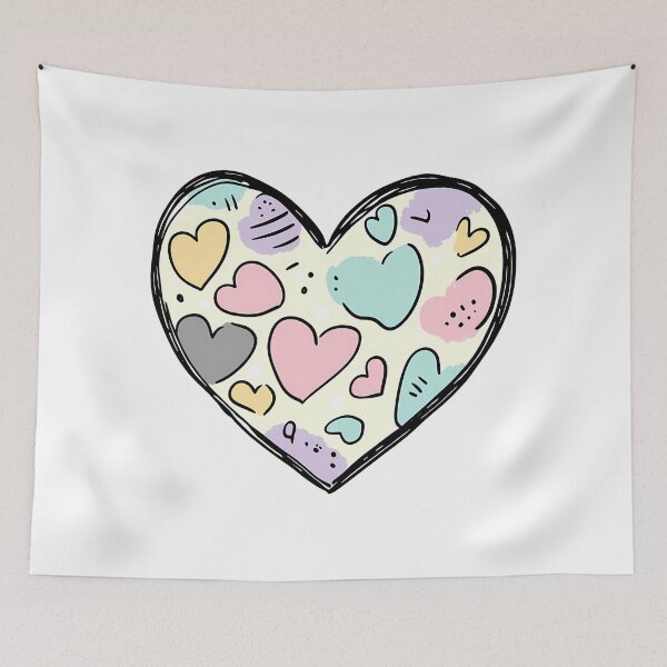 Item preview, Pastel Doodle Heart Fill Saint Valentine's Day - Cute Tiny Hearts Pattern Art Print designed and sold by DesignArtist.ia.