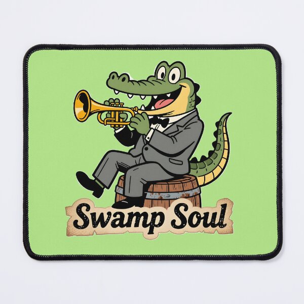 Item preview, Swamp Soul Alligator Trumpet Jazz Cartoon designed and sold by BoralisSynth.