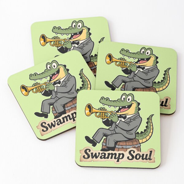 Item preview, Swamp Soul Alligator Trumpet Jazz Cartoon designed and sold by BoralisSynth.