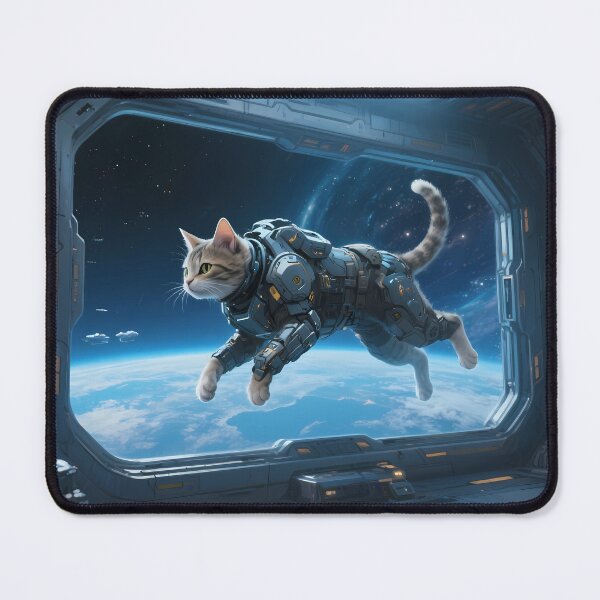 Item preview, Star Prowler Space Astronaut Cat designed and sold by CyberPawArt.