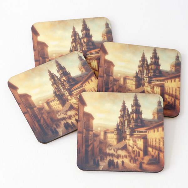 Item preview, Busy Golden Streets in a Medieval City designed and sold by Sybille-Yates.