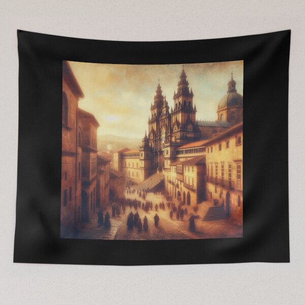 Item preview, Busy Golden Streets in a Medieval City designed and sold by Sybille-Yates.