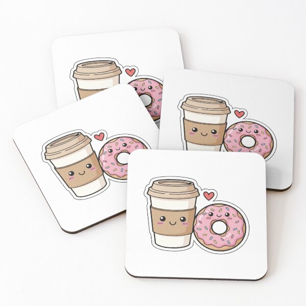 Item preview, Perfect Match Coffee and Donut | Cute Kawaii Valentine | Better Together Sticker Art designed and sold by Thaliandra.
