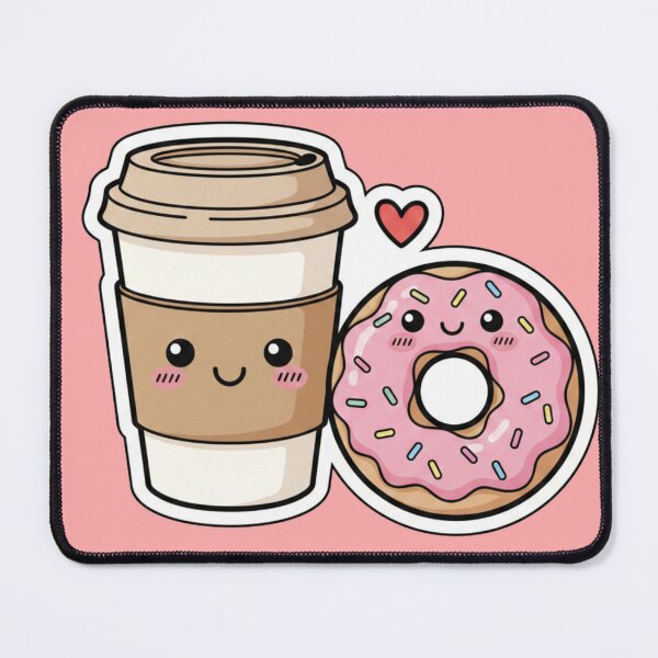 Item preview, Perfect Match Coffee and Donut | Cute Kawaii Valentine | Better Together Sticker Art designed and sold by Thaliandra.