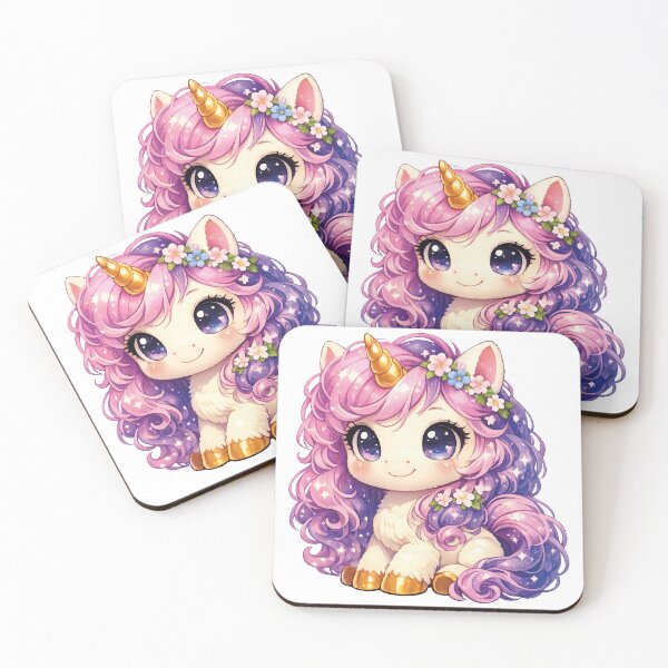 Item preview, The Dreamer: Adorable Chibi Galaxy Unicorn with Pink Curls designed and sold by kadryshop.