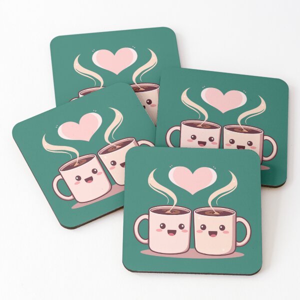 Item preview, Cute Kawaii Coffee Mugs in Love - Sweet Morning Heart designed and sold by PACS0011.