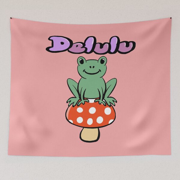 Item preview, Delulu Frog on a mushroom designed and sold by Artonmytee.