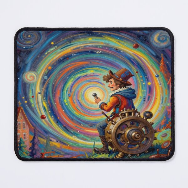 Item preview, Surreal time traveler in a cosmic landscape with vintage charm and imaginative depth designed and sold by FotoworldEdel.