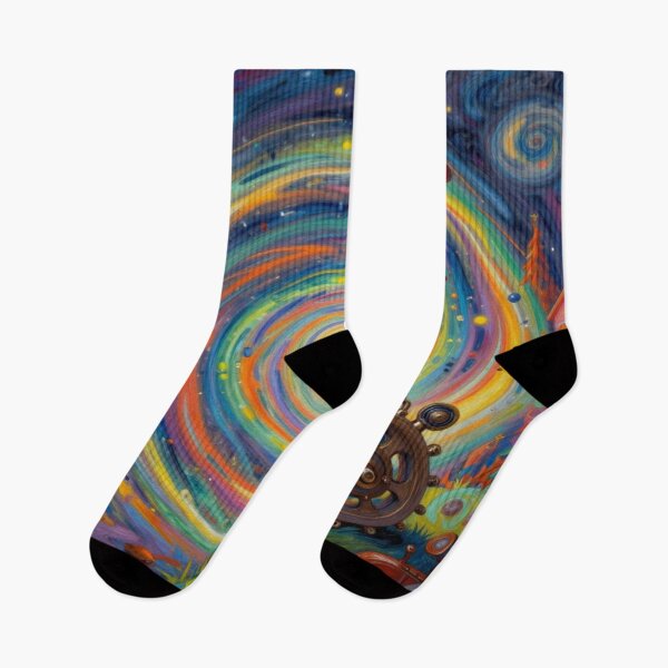 Item preview, Surreal time traveler in a cosmic landscape with vintage charm and imaginative depth designed and sold by FotoworldEdel.