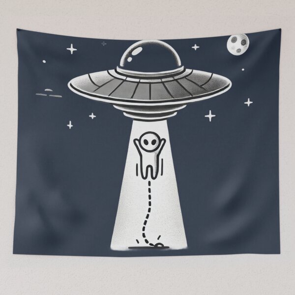 Item preview, Cute Alien with UFO designed and sold by Planetporridge.