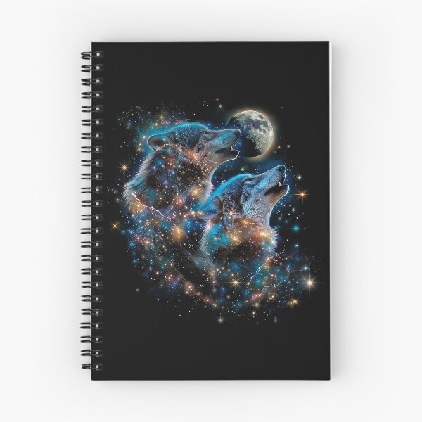 Item preview, Wolf Moon T-Shirt – Cosmic Howling Wolves designed and sold by PSYNOVA.