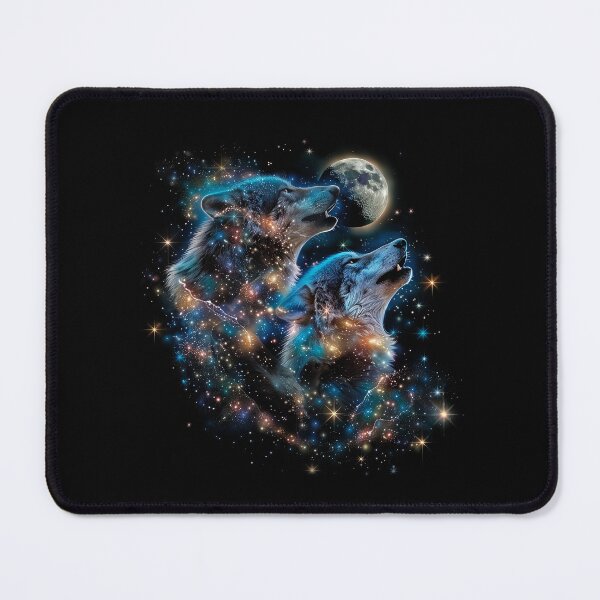 Item preview, Wolf Moon T-Shirt – Cosmic Howling Wolves designed and sold by PSYNOVA.
