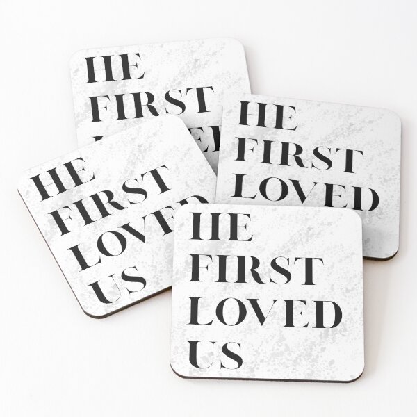 Item preview, He first loved us — 1 John 4:19 Minimalist Christian poster inspired by the Bible. designed and sold by PISMO_SHOP.