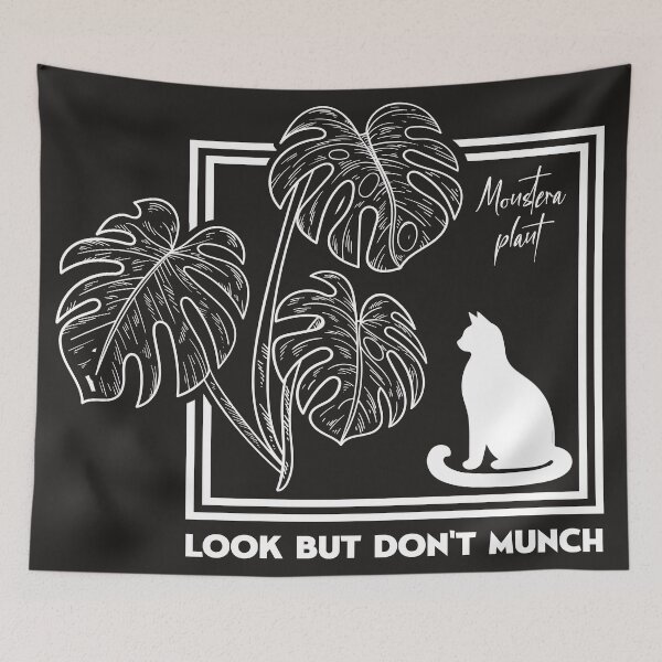 Item preview, Look But Dont Munch Monstera Cat Safety designed and sold by SP Motif.