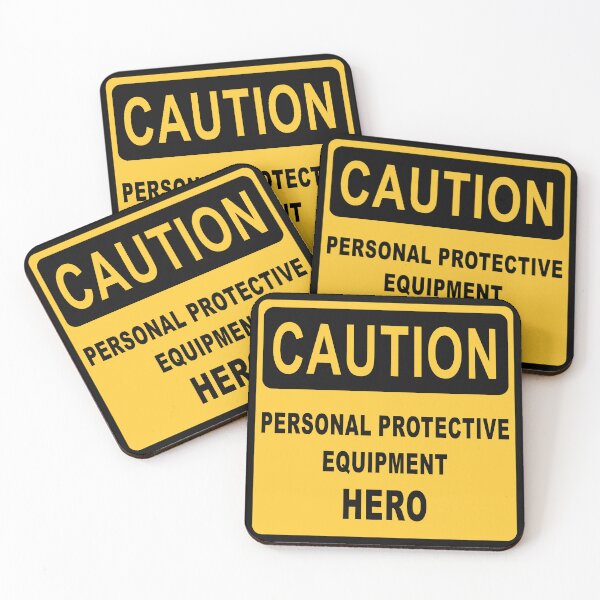 Item preview, Caution PPE Hero – Funny Safety Sign Design for PPE & Work Safety Professionals designed and sold by WordPlayStudio.