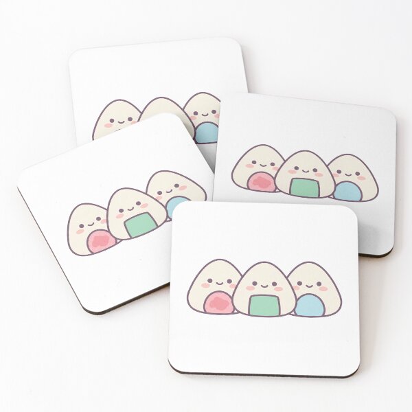 Item preview, Cute Kawaii Onigiri Trio Illustration designed and sold by pictranoosa.