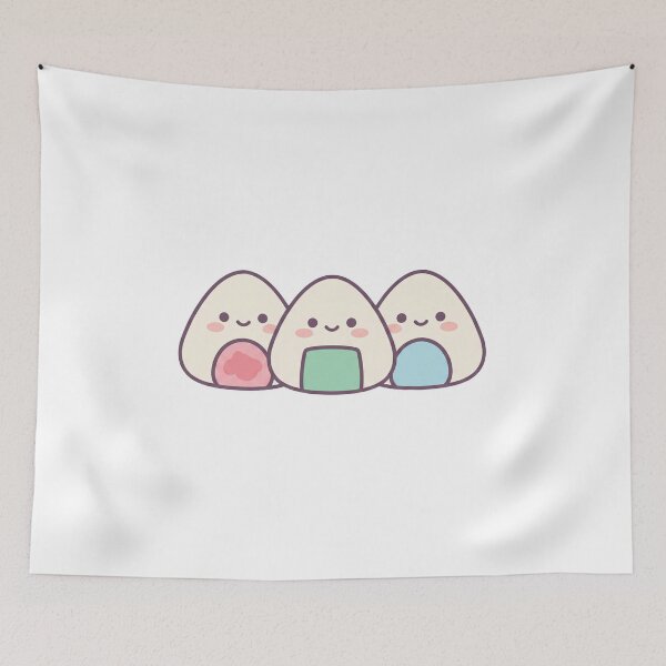 Item preview, Cute Kawaii Onigiri Trio Illustration designed and sold by pictranoosa.