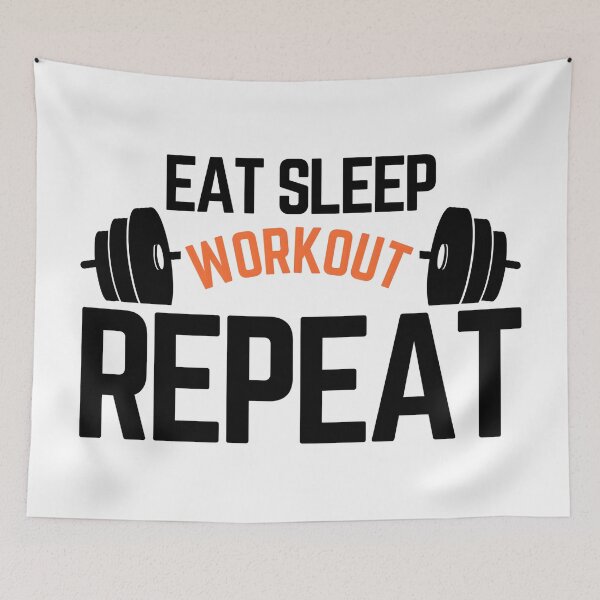 Item preview, Eat Sleep Workout Repeat | Gym Fitness Motivation Shirt & Activewear designed and sold by Teetreasure2.
