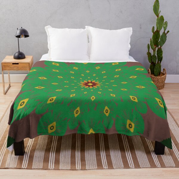 Item preview, Green Mandala on Warm Brown designed and sold by OIL Pattern Design .