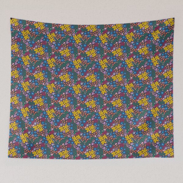 Item preview, Natural floral (brights on black) designed and sold by FruiteggStudio.
