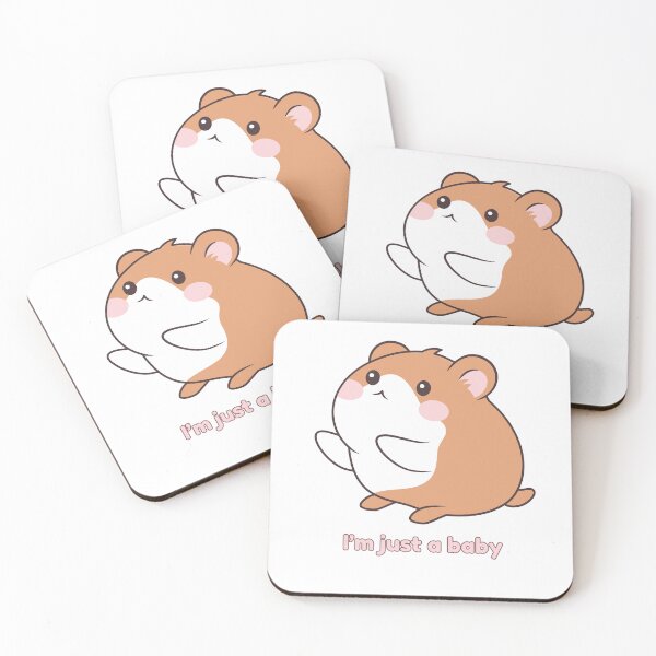 Item preview, I'm Just a Baby – Cute Hamster Cartoon Text Design designed and sold by LazyButGenius.