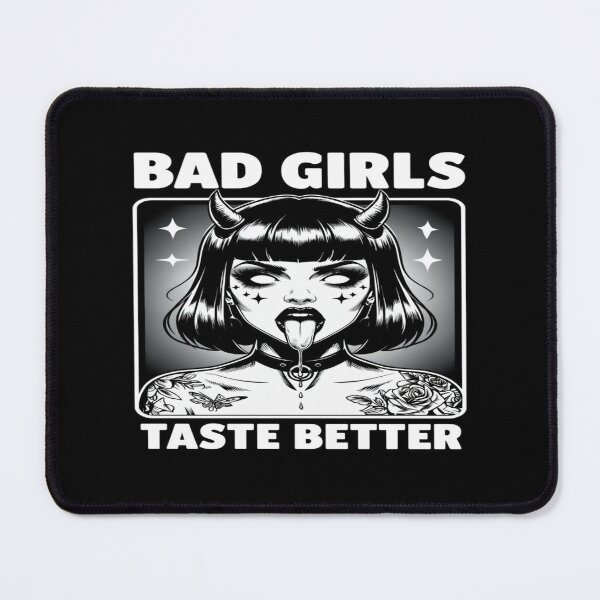 Item preview, Gothic Demon Girl Art – Bad Girls Taste Better – Edgy Tattoo Aesthetic for Alt Fashion Lovers designed and sold by Bright Nest Studio.